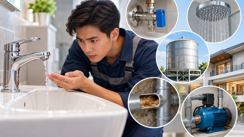 Nước trong nhà chảy yếu: Cách kiểm tra từng bước