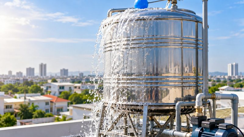 Bồn nước tràn liên tục: Kiểm tra phao, van, bơm
