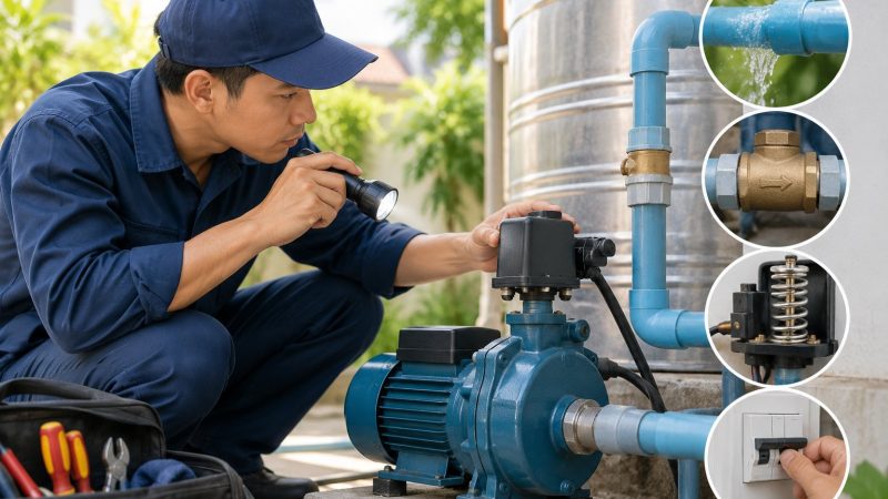 Máy bơm chạy liên tục không ngắt: Cách kiểm tra