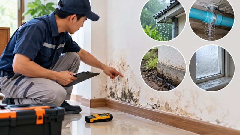 Chân tường bị ẩm mốc: Cách tìm đúng nguyên nhân