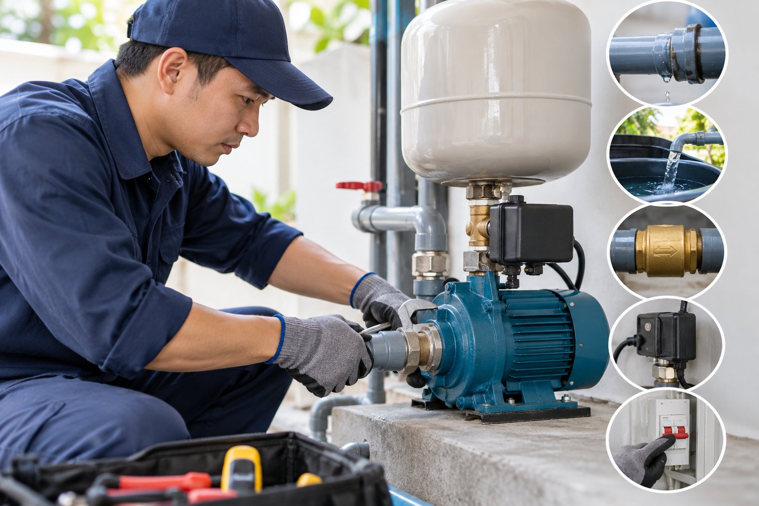 Máy bơm chạy liên tục không ngắt: Cách kiểm tra 1 Ảnh minh hoạ: Máy bơm chạy liên tục không ngắt: Cách kiểm tra