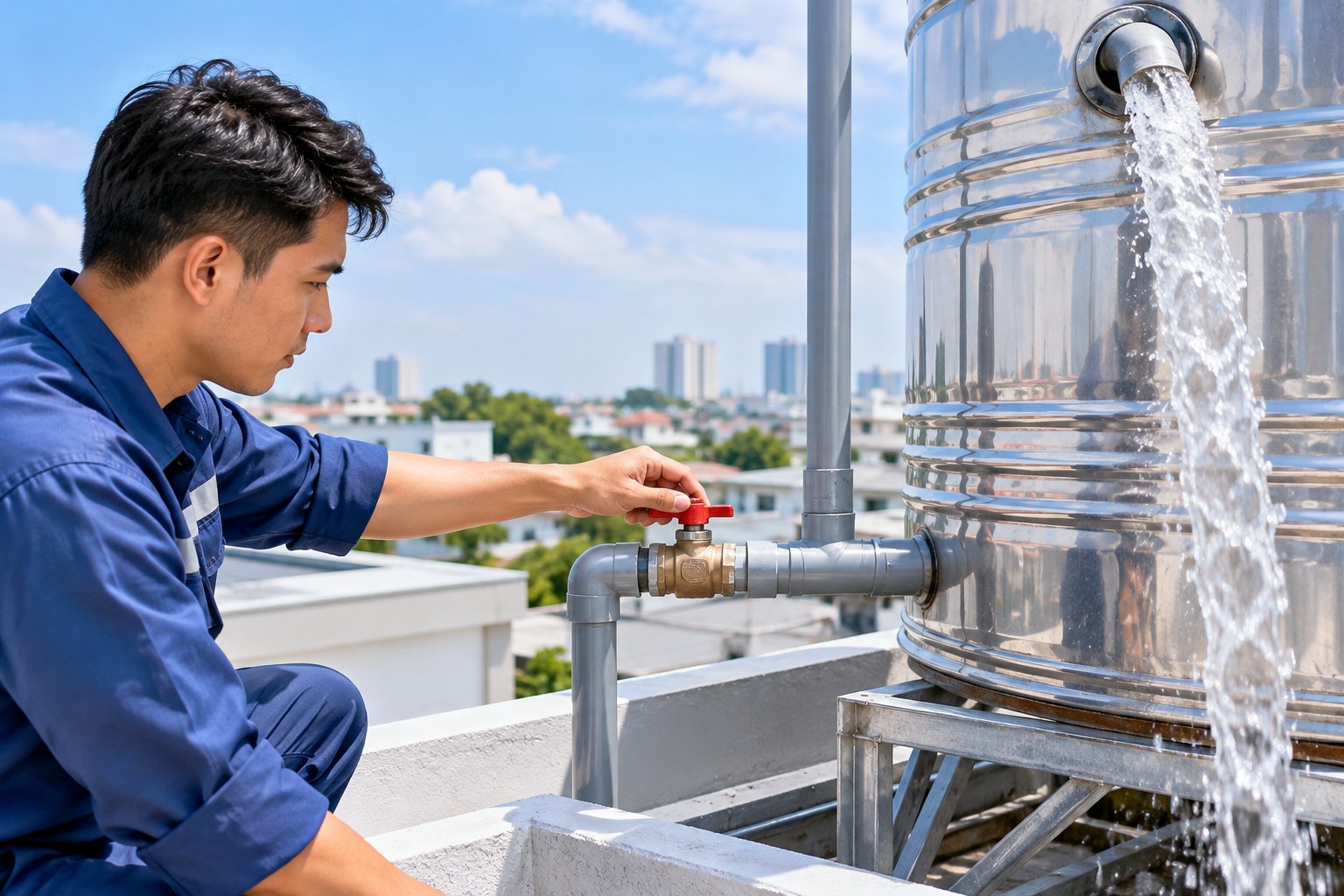 Bồn nước tràn liên tục: Kiểm tra phao, van, bơm 3 Ảnh minh hoạ: Bồn nước tràn liên tục: Kiểm tra phao, van, bơm