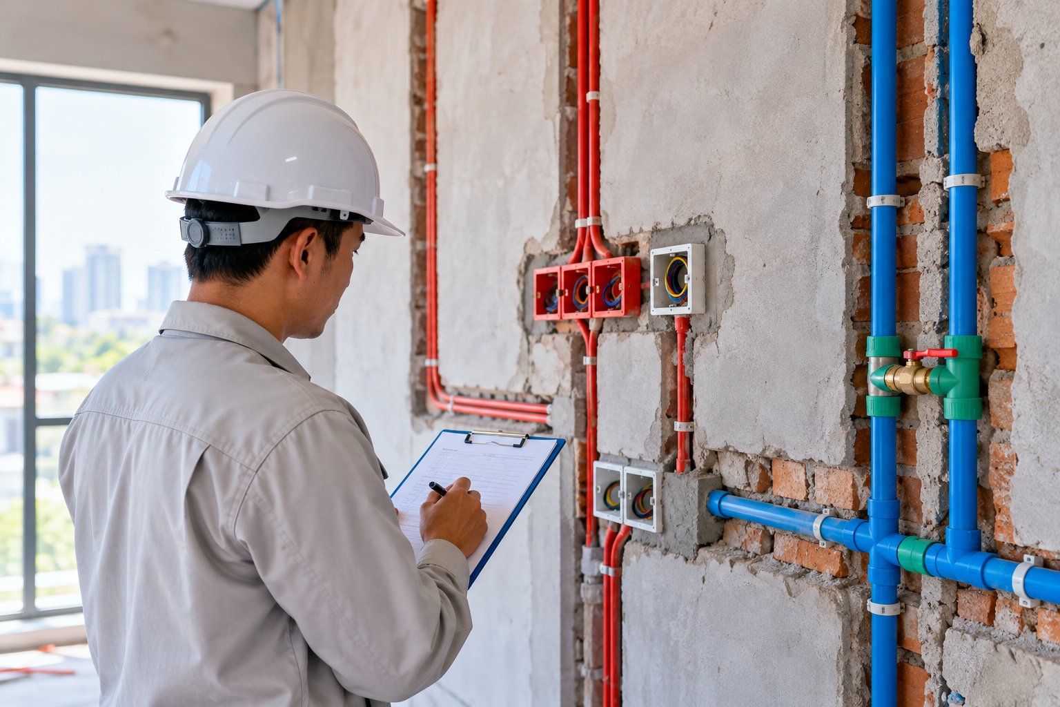Ảnh minh hoạ: Nghiệm thu điện nước âm tường: Checklist trước khi tô