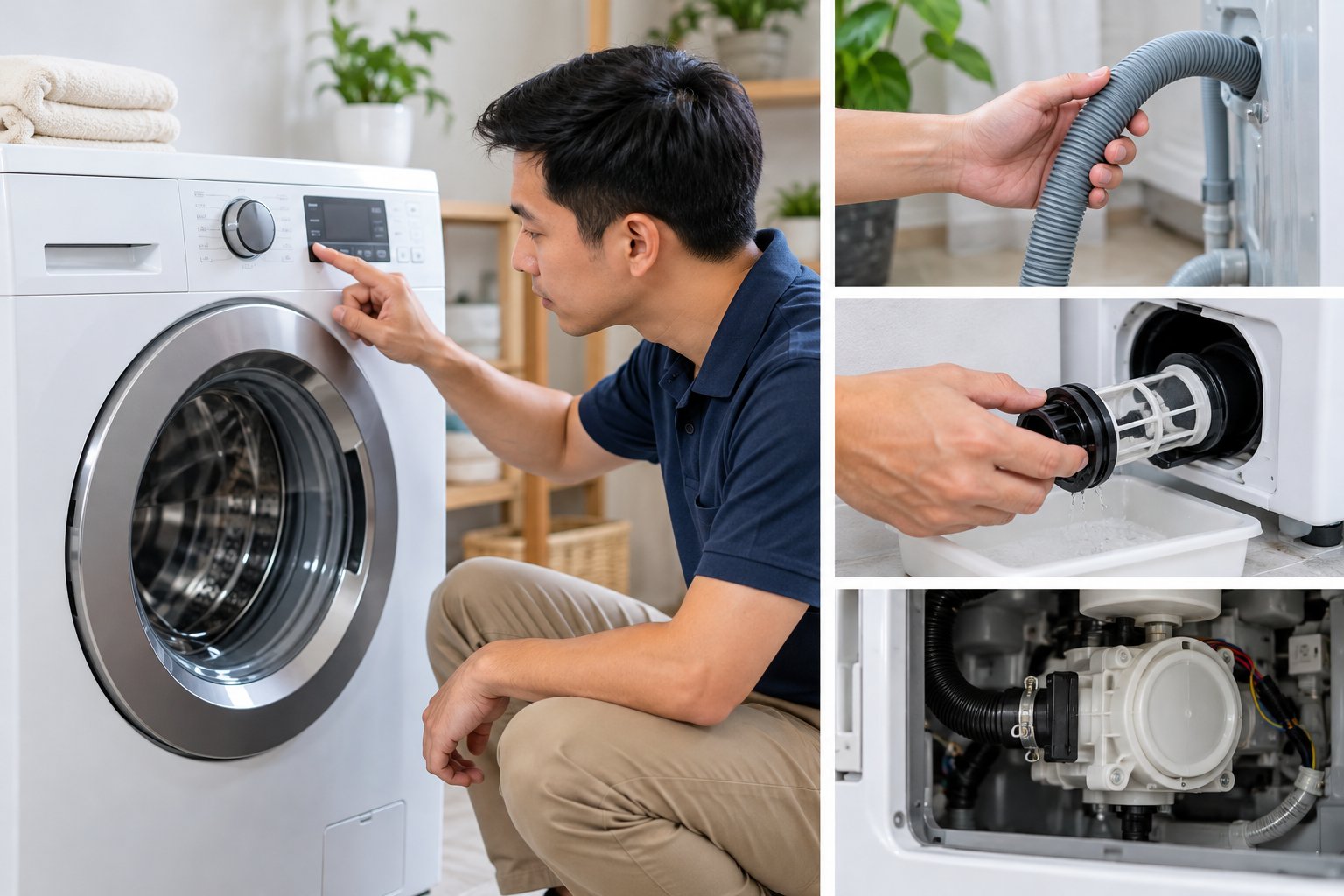 Máy giặt không xả nước: Cách kiểm tra an toàn 1 Ảnh minh hoạ: Máy giặt không xả nước: Cách kiểm tra an toàn