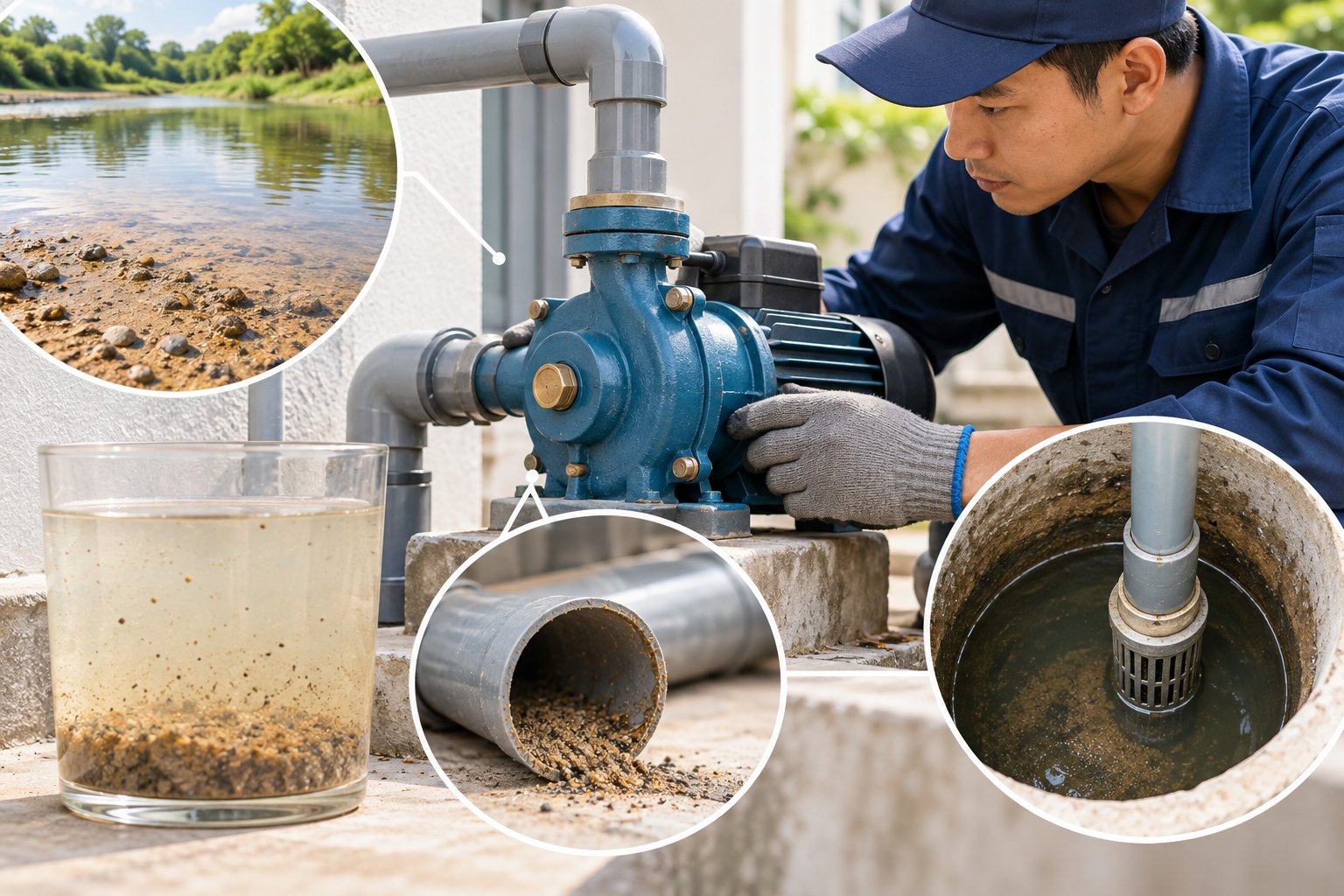 Ảnh minh hoạ: Máy bơm hút nước lẫn cát: Kiểm tra đúng nguyên nhân
