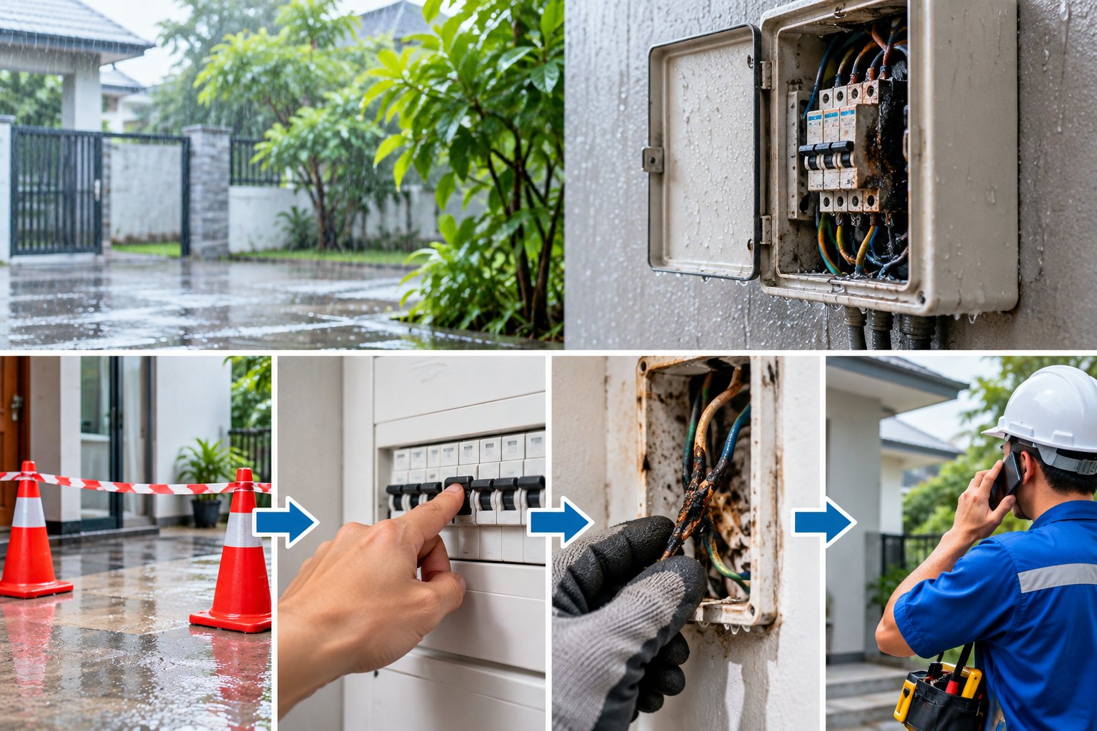 Chập điện sau mưa: Quy trình ngắt điện an toàn 1 Ảnh minh hoạ: Chập điện sau mưa: Quy trình ngắt điện an toàn