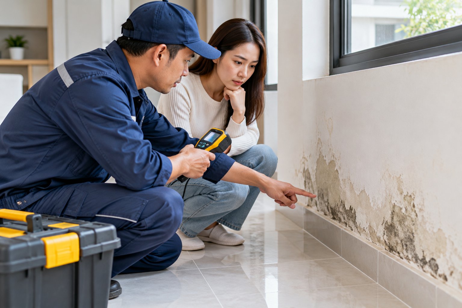 Chân tường bị ẩm mốc: Cách tìm đúng nguyên nhân 3 Ảnh minh hoạ: Chân tường bị ẩm mốc: Cách tìm đúng nguyên nhân