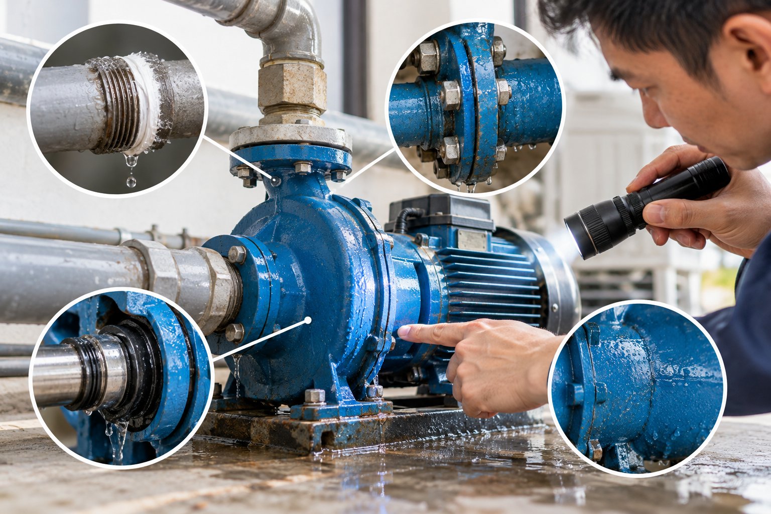 Máy bơm bị rò nước: Cách tìm đúng vị trí rò 1 Ảnh minh hoạ: Máy bơm bị rò nước: Cách tìm đúng vị trí rò